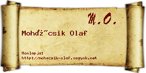 Mohácsik Olaf névjegykártya